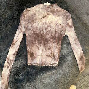 Style Rack Brown Tie-Dye Long Sleeve Top